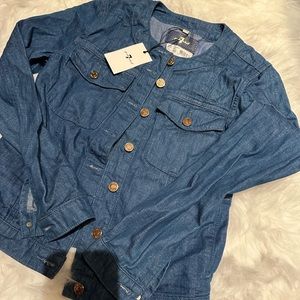7 for all men kind button front jean jacket
